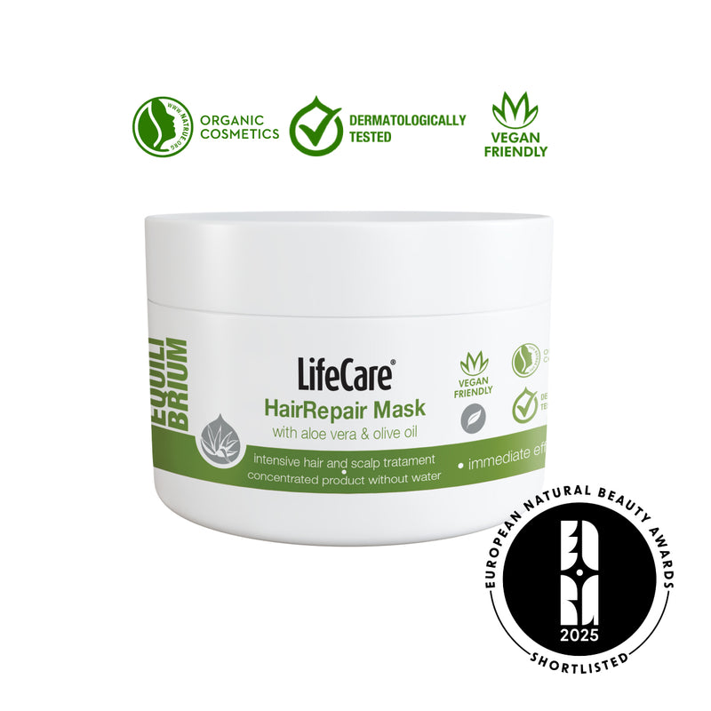 Mască reparatoare pentru păr și scalp, cu aloe vera și ulei de măsline BIO, EQUILIBRIUM